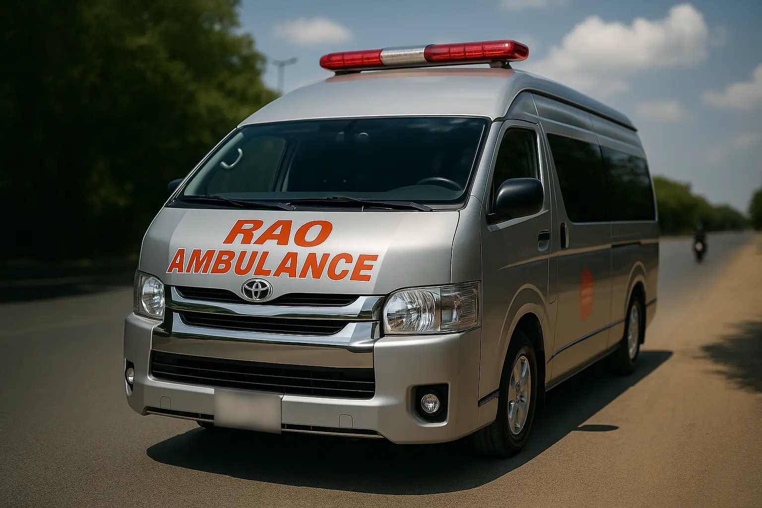 A modern ambulance ready for emergency response